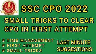 Small Tricks to Clear CPO in First Attempt, Last Minute Suggestions, Important Part, Time Management