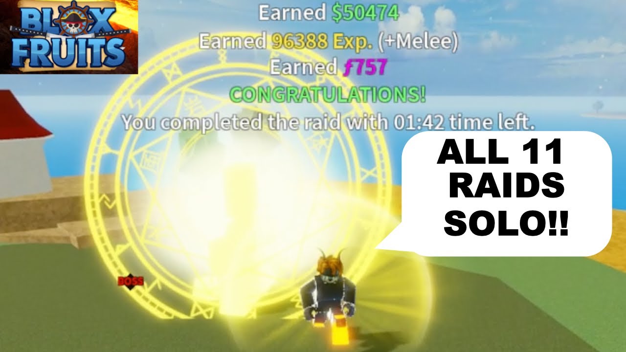 Solo Grinding ALL 11 RAIDS BLOXFRUITS ROBLOX 