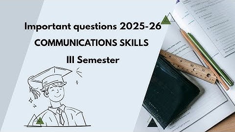 Communication skills 3rd Sem Important Questions & Paper Pattern 2025-26 | UG Degree