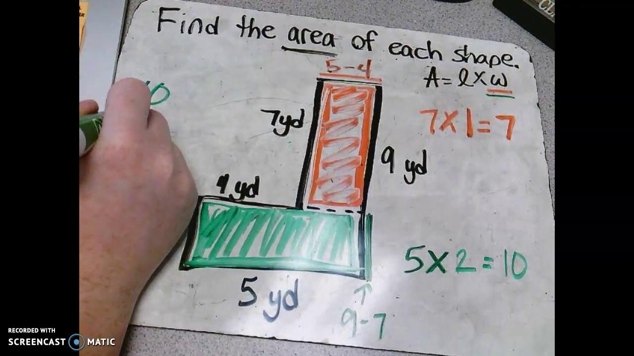 Area of L Shapes - 4th grade - YouTube