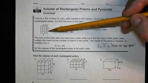 10.1 Volume of Rectangular Prisms and Pyramids