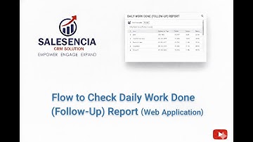 How to Check Daily Work Done (Follow-Up) Report in Salesencia (Web Application)