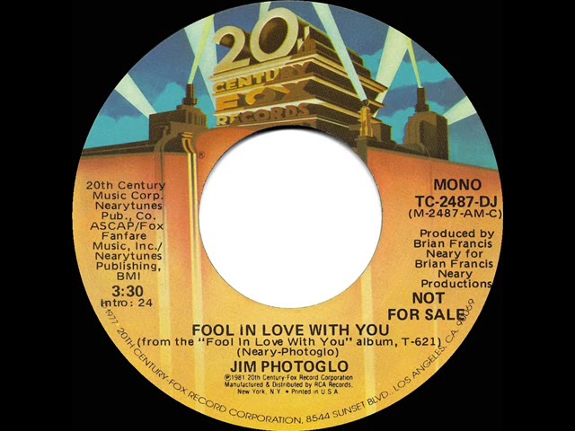 1981 Jim Photoglo - Fool In Love With You (mono radio promo 45