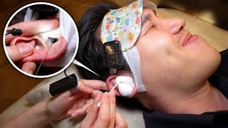 ASMR SATISFYING Ear Cleaning and Massage Eye Relaxation Hair Wash Real Sounds