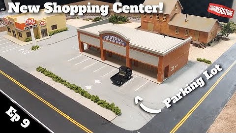 Building HO Train Layout - Ep 9 - Walthers Shopping Center & Parking Lot Lines!