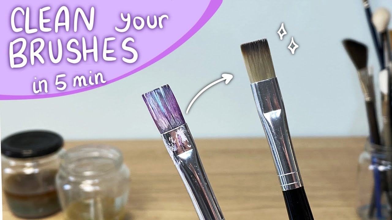 How to CLEAN oil BRUSHES properly + how to leave them Overnight YouTube