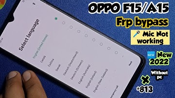Oppo F15/A15 Frp bypass|Oppo F15 Google account Unlock without pc|#Oppo F21 pro 5G google unlock|