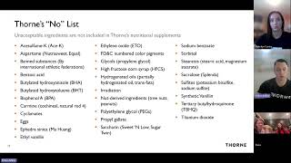 Thorne Supplement Overview !