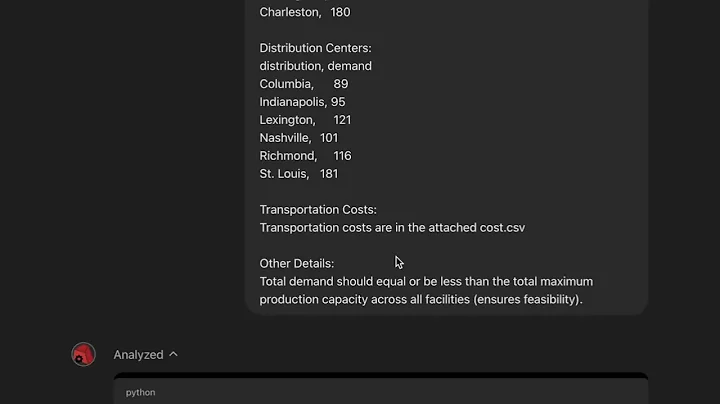 Gurobi Generative AI : AI Modeling Assistant Demo