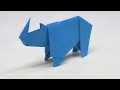 How to make a paper rhino  easy origami rhino tutorial