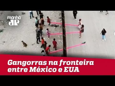 Vídeo: Gangorra Da Parede De Fronteira Do México