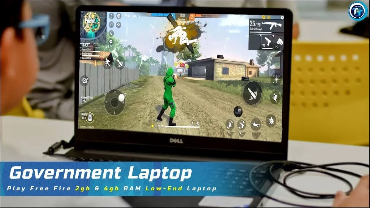 Government Laptop freefire Handcam Gameplay  part 3 - Rockram gaming - 4Gb  Ram Laptop player 