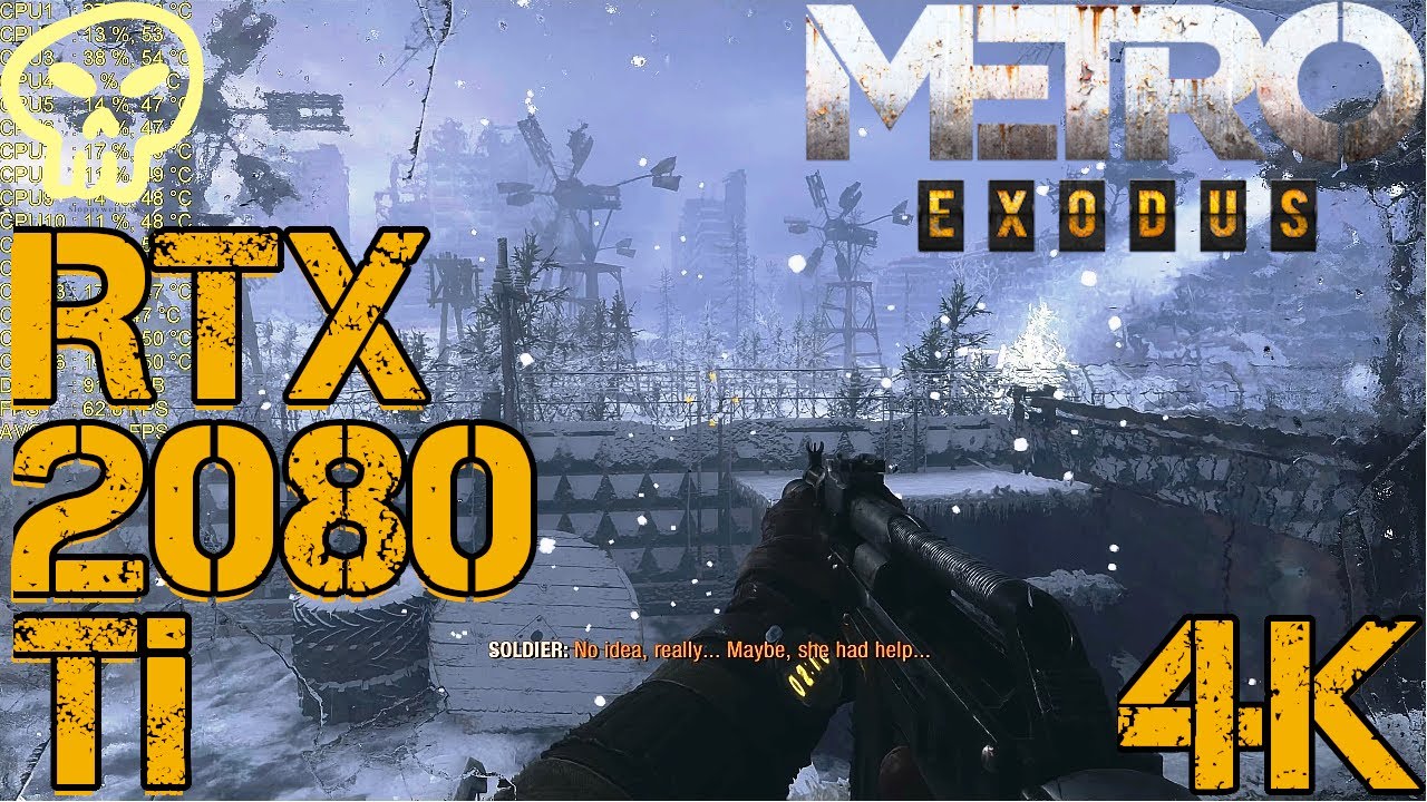 Metro Exodus Rtx 2080 Ti Extreme Quality DLSS On & Off Performance 4K
