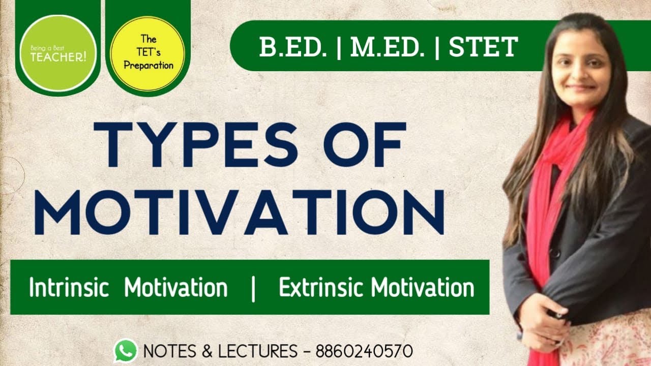 Types of Motivation - Intrinsic and Extrinsic Motivation || B.Ed. & M.ED. Notes || STET/ CTET/ HTET