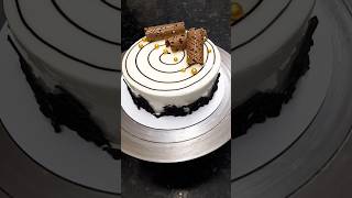 simple mirror glaze cream cake decorating design #easyrecipe #cake