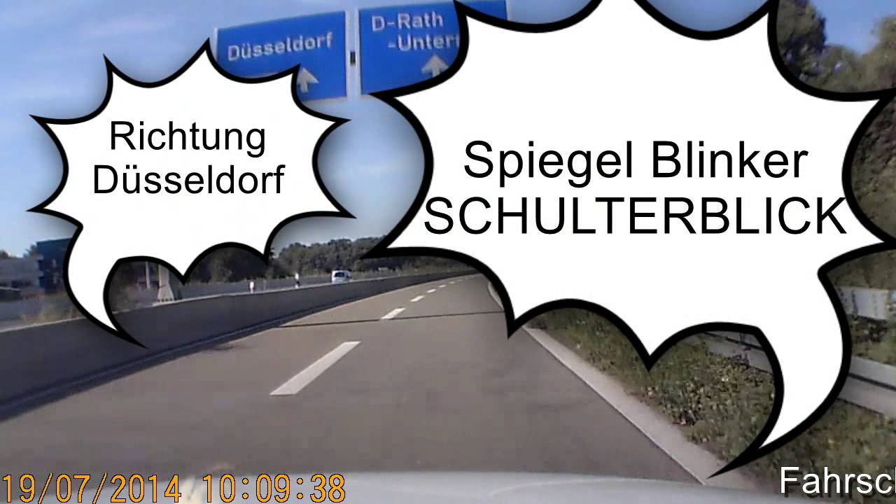 Autobahn A52 Fahrstreifenwechsel