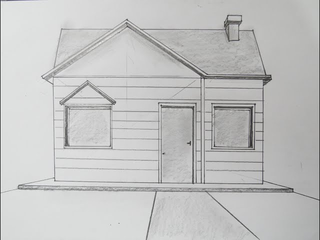 One Point House How To Draw A Simple House In 1 Point Perspective