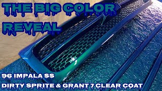 Spraying Outrageous Color Shift Pearl Paint - DIRTY SPRITE  &amp; GRANT 7 CLEAR - 96 Chevy Impala SS