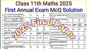 Class 11 Maths 2025 Solved MCQs | FBISE 1st Year Mathematics Objective Paper with Urdu & English