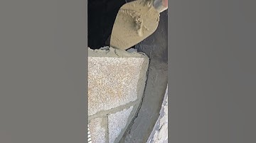 spreading mortar cement for the next 4inch block to go on top#construction #satisfying #work#art#job