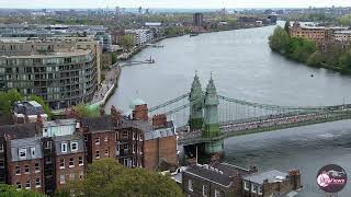 London Hammersmith area view | Drone Aerial Relaxation 4K UHD Video | England 🇬🇧