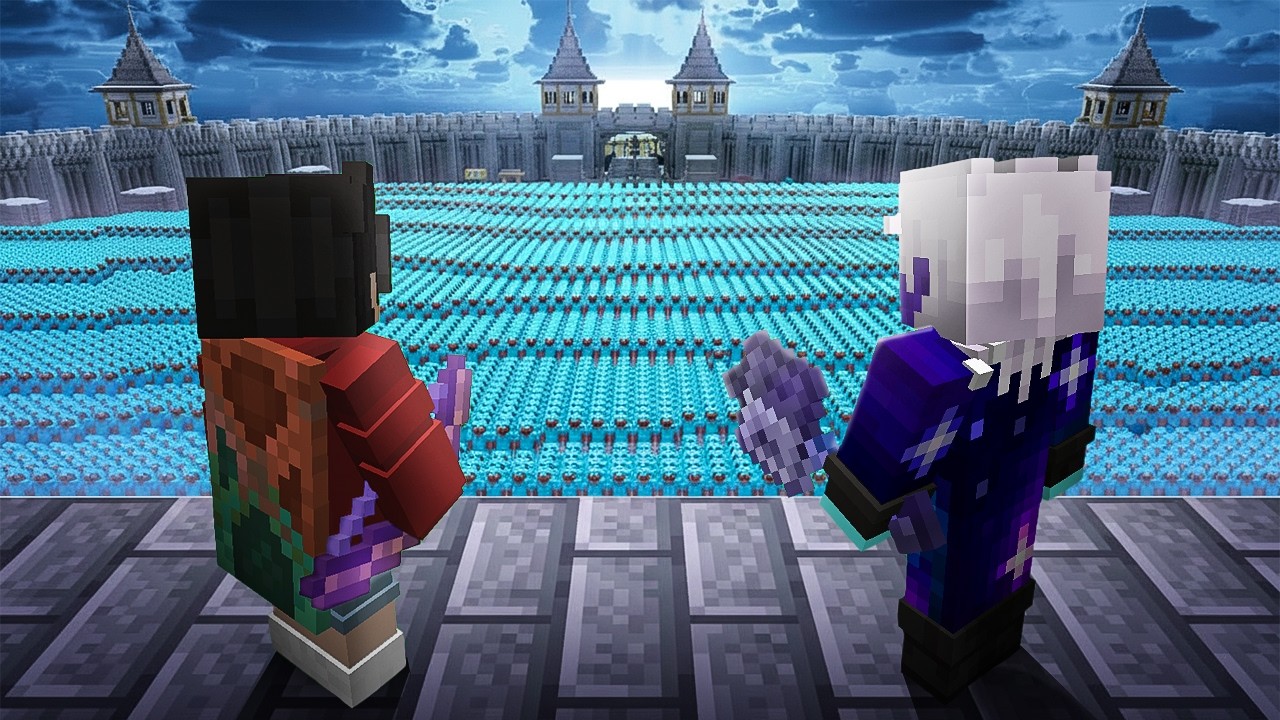 ماينكرافت ولكن انا و فارس ضد 100 لاعب !!