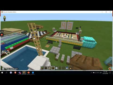 მათემატიკა -  სკოლის ეზოს გამწვანების პროექტზე მუშაობა მაინკრაფტში