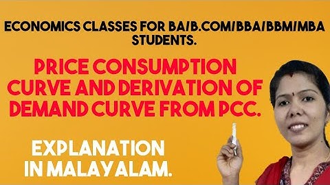 Price Consumption Curve and Derivation of Demand Curve from PCC# Malayalalam explanation.