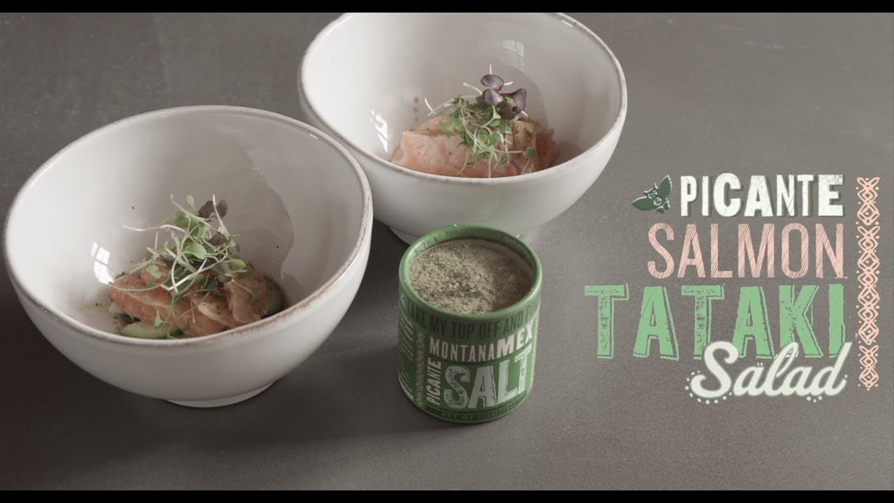 Salmon Tataki Salad with Montana Mex Picante Salt - By Chef Eduardo Garcia
