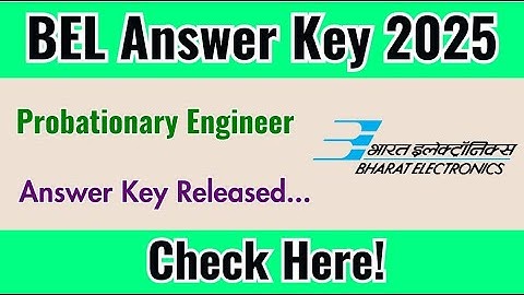 BEL Probationary Engineer 20 Dec. 2025 Answer Key Date