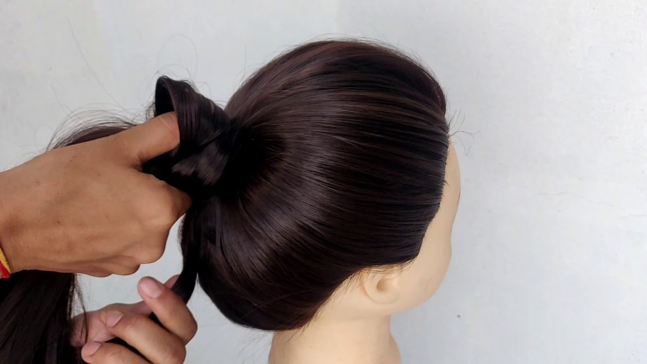 EASY LOOSE BUN HAIRSTYLE FOR COLLEGE GIRLS\\ HOW TO MAKE LOOSE BUN ON