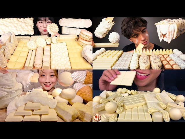ASMR EATING WHITE CHOCOLATE MUKBANG 🤍🍫 Satisfying Eating COMPILATION🍫 pt 209