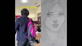 that one influencer ladki in class #comedy #ekmotahathighumechala #art #art #funny #drawing #artguy