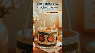 Floral Granny Square Basket Pattern for Beginners #crochet #youtubeshorts