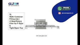 5L Multi-Container Filling Line | 4-Head Rotary Filler for F-Style & Tight/Open-Top Containers