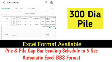 Pile & Pile Cap Bar bending Schedule in 10 Sec Automatic Excel BBS Format