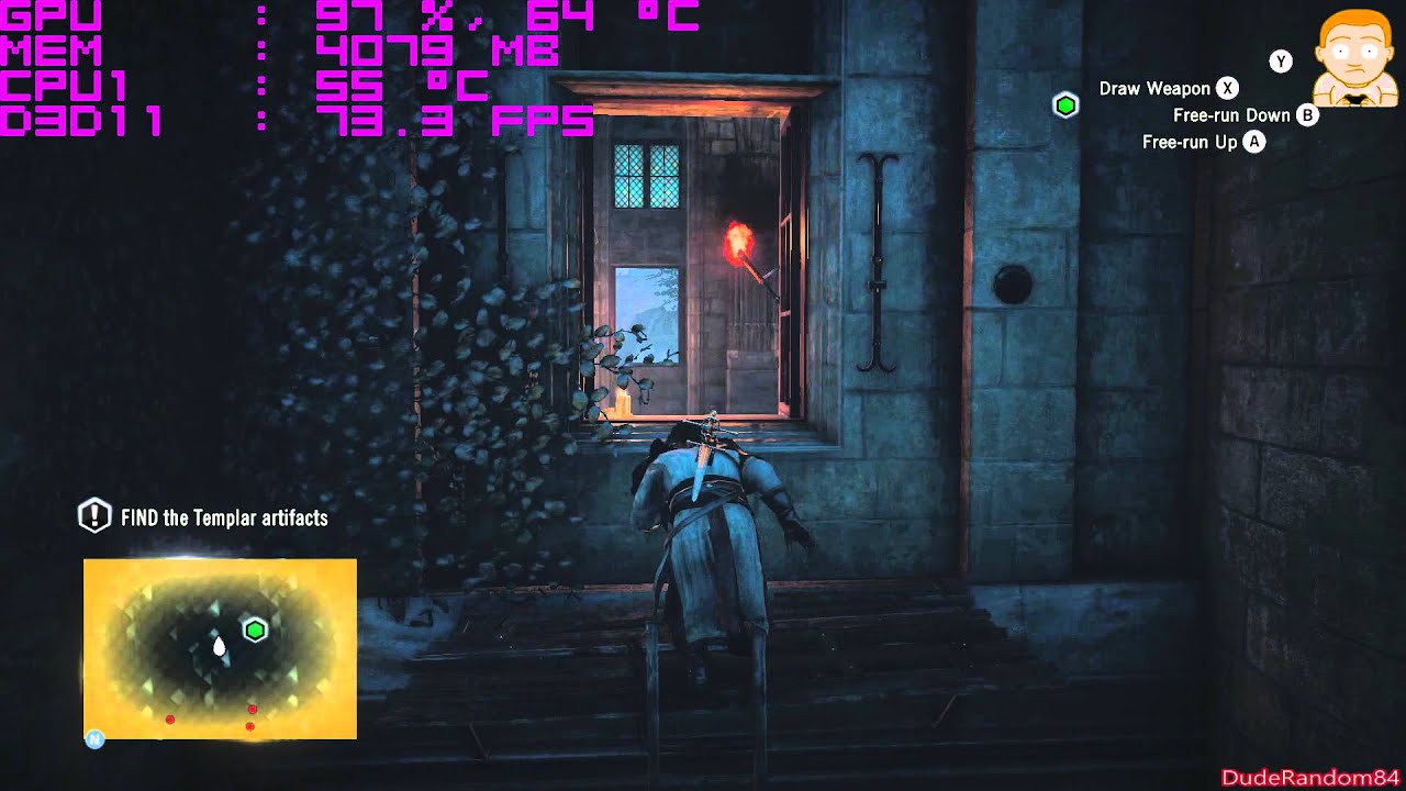 Assassin's Creed Unity GTX 980 FPS Performance Test Part 1