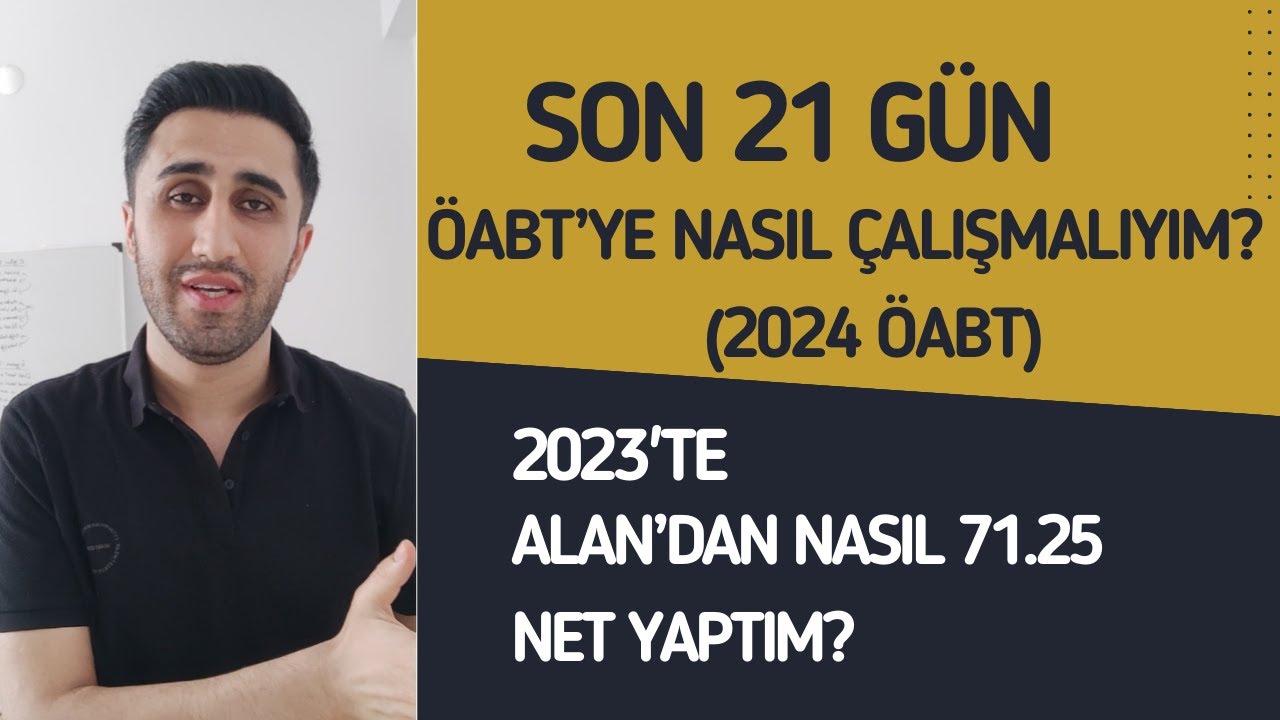Son 21 gün ÖABT'ye nasıl çalışmalıyım? Ben nasıl çalıştım?  2023'te alandan 71.25 net nasıl yaptım?