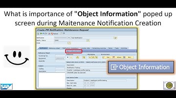 What is importance of Object Information screen popped up during maintenance notification creation