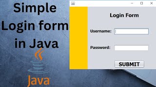 How to create and validate a simple Login form in Java