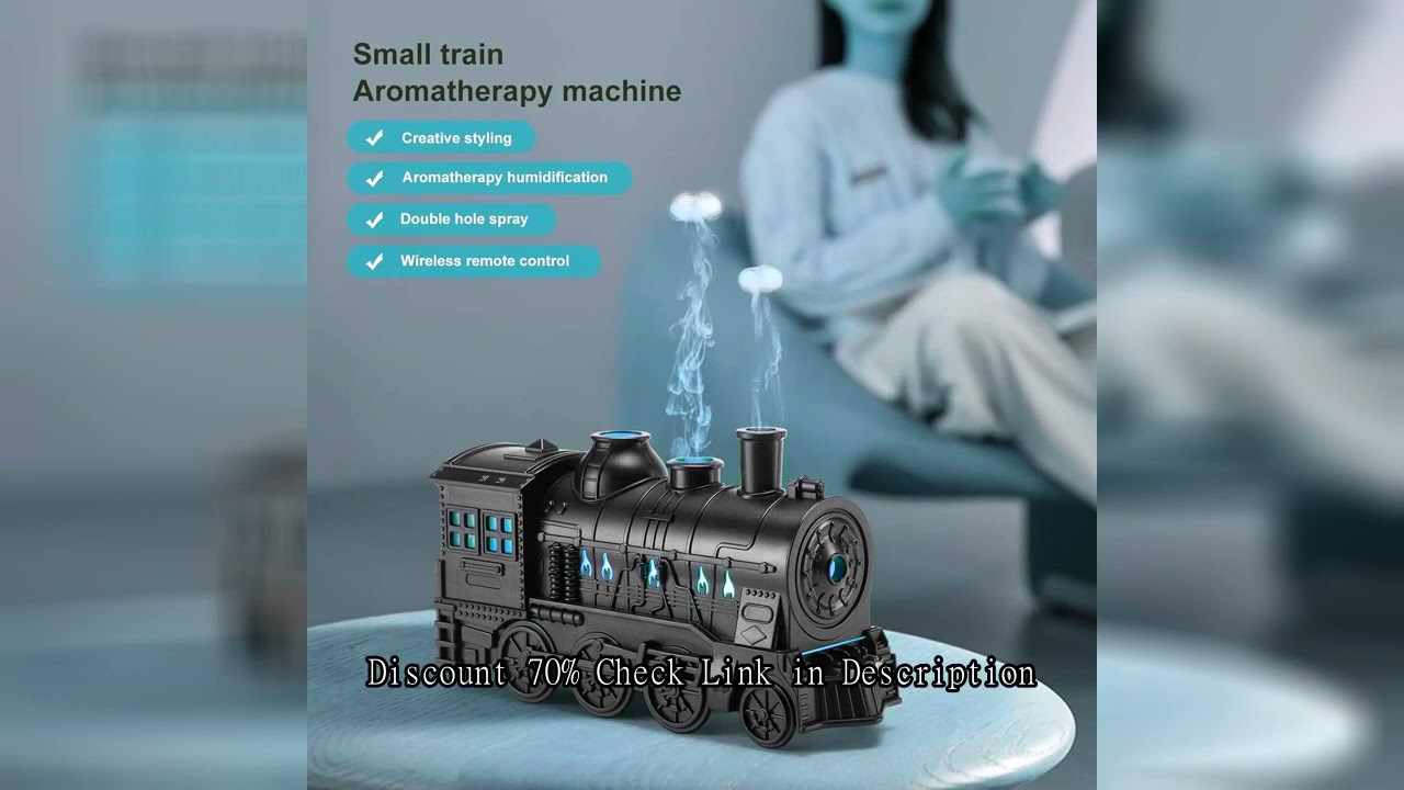 Steam Train Diffuser 300ml - Ultrasonic Cool Mist Aroma Essential Oil Diffusers & Aromatherapy Humid