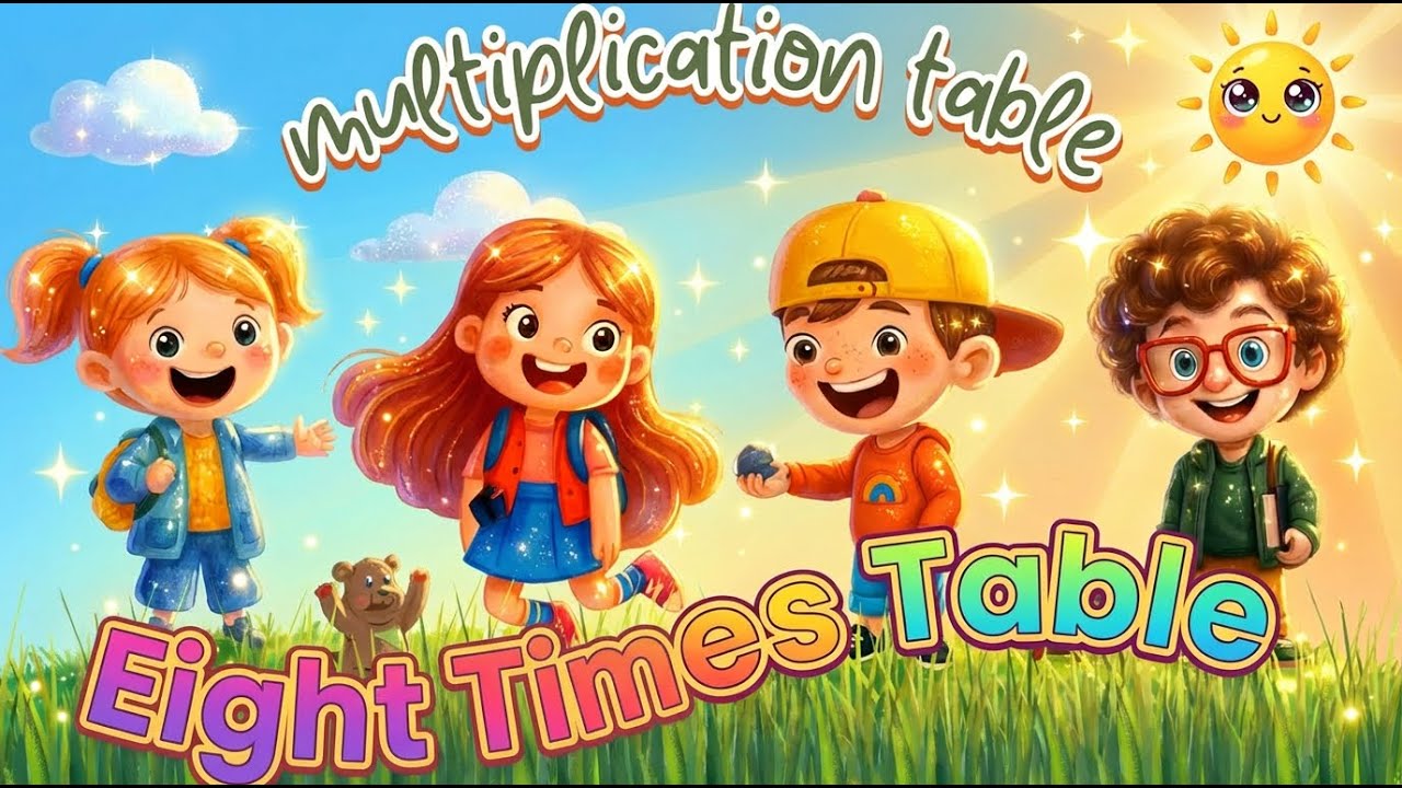 Eight Times Table Education With Song for Kids | Learn English Math!