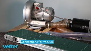 Small conveyor with vacuum function | Kleines Förderband mit Vakuum | Vetter Kleinförderbänder