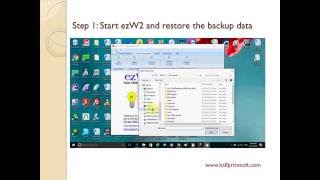 ezW2 Tutorial   How to Restore Data