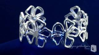 sterling silver flower cuff bracelet