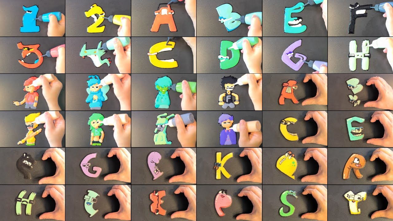 Number Lore, Alphabet Lore Pancake Art - 1234, ABCD..., humanized