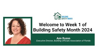 Building Safety Month 2024: Week 1 with Ann Russo