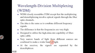 Wavelength division Multiplexing and Synchronous Time Division Multiplexing
