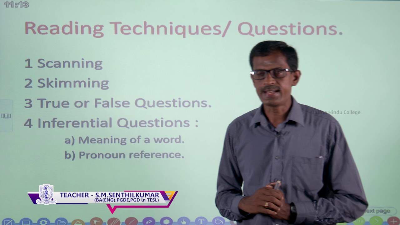 Grade 11 english comprehension e learning programme of jaffna