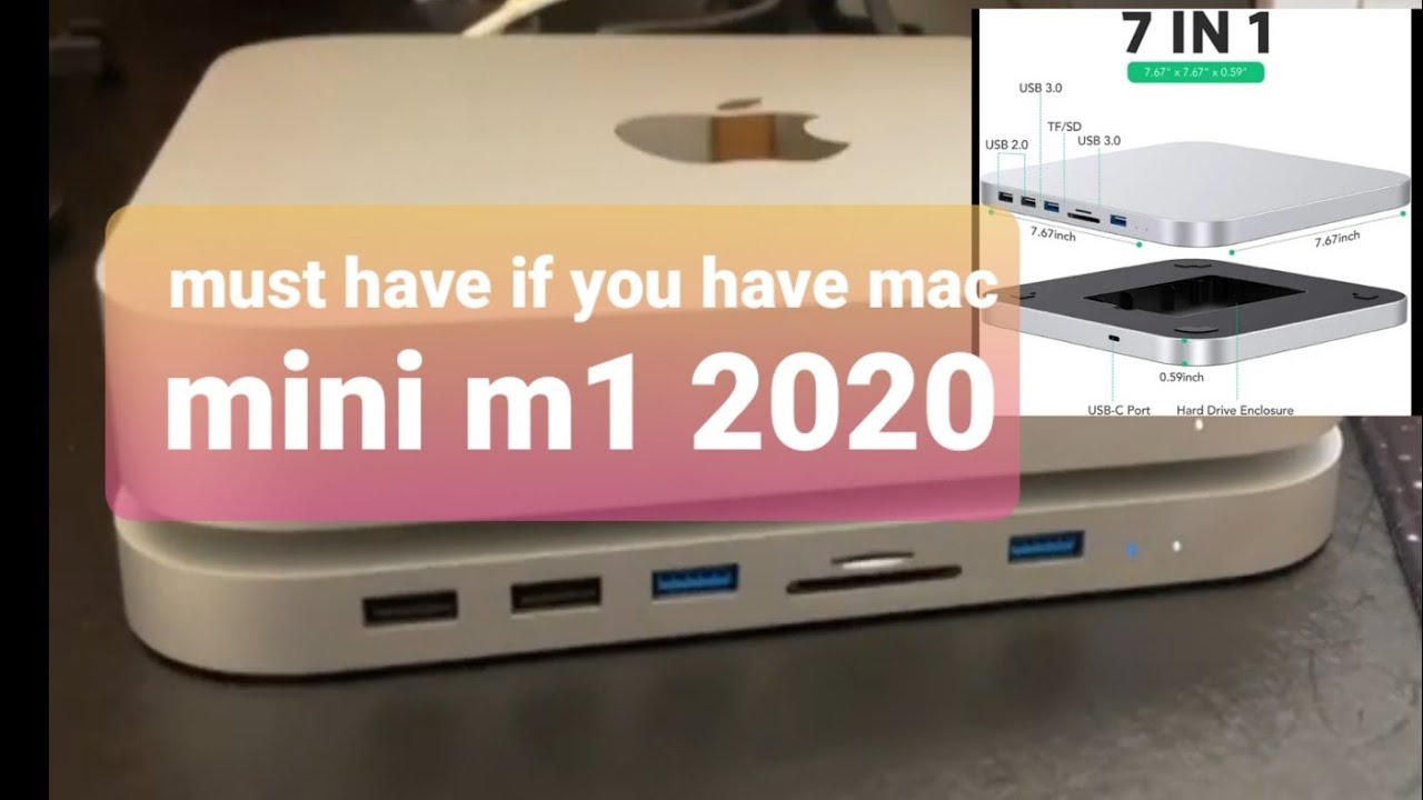 mac mini dock with ssd enclosure and sd card slots by agptek with